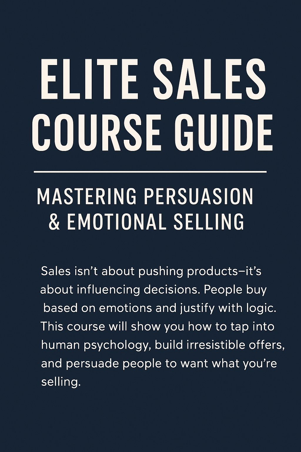 Elite Sales Course Guide